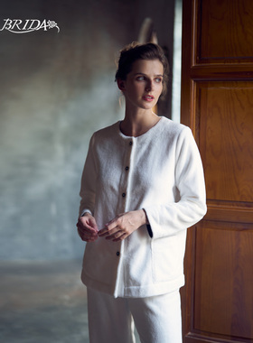 CA BRIDA【香香】新品法式复古双面珊瑚绒圆领开襟家居服睡衣N912