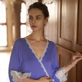 BRIDA 新品 Paris Kiss 秋季 法式 莫代尔嵌蕾丝晨袍睡袍O701