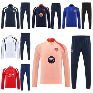 2526巴黎皇马巴萨赛前热身出场服迈阿密葡萄牙长袖足球训练服套装