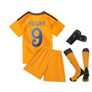 2425皇马客场球衣9号姆巴佩7维尼修斯贝林厄姆儿童短袖足球服套装