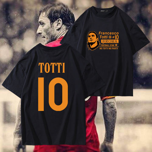 托蒂纯棉短袖足球运动T恤夏季男