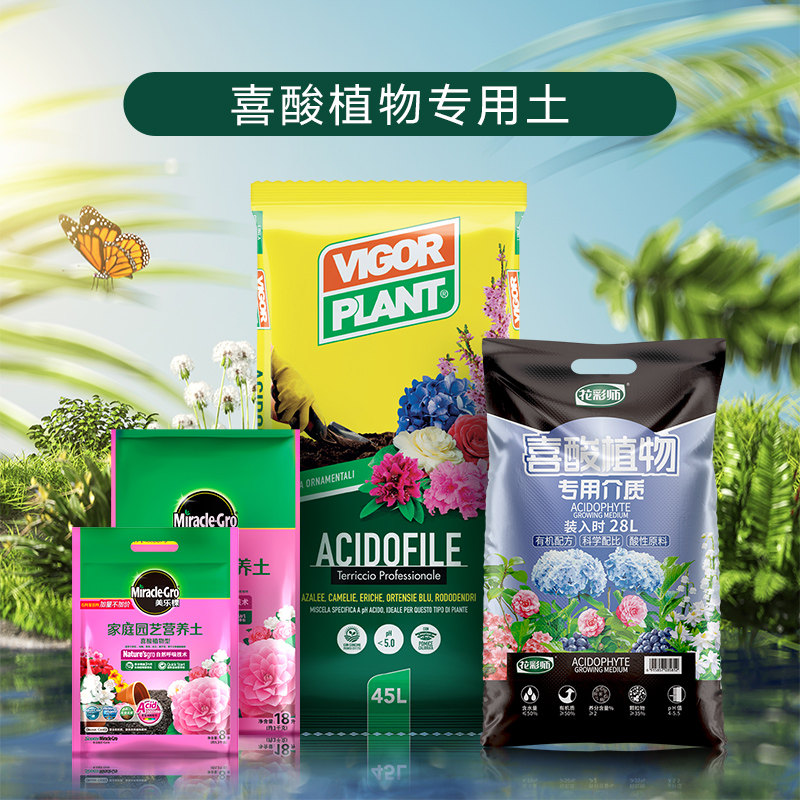 喜酸植物蓝莓专用营养土三角梅杜鹃茶花通用酸性介质养花土壤花泥