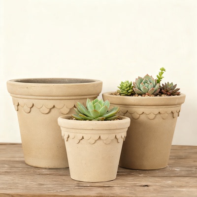 虹越颜植陶土花盆多肉植物种植盆高级感粗陶透气家用桌面小花盆