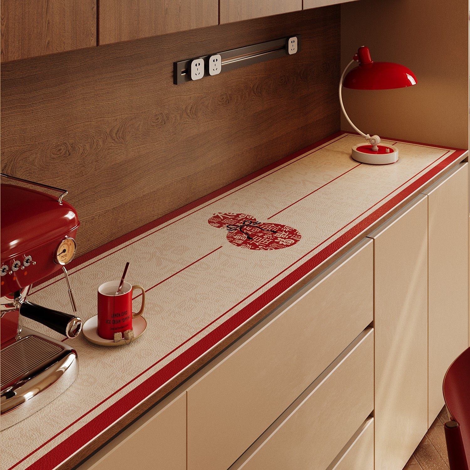 2026新年喜庆红色过年皮革餐边柜桌垫电视柜玄关鞋柜垫桌布保护垫,居家布艺,桌布,淘宝优惠券,粉丝福利购,淘宝优惠卷