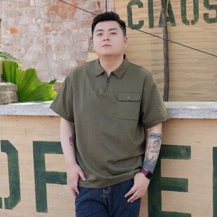 大码polo衫男短袖夏季新款t恤宽松休闲青少年胖子加肥加大男装8xl