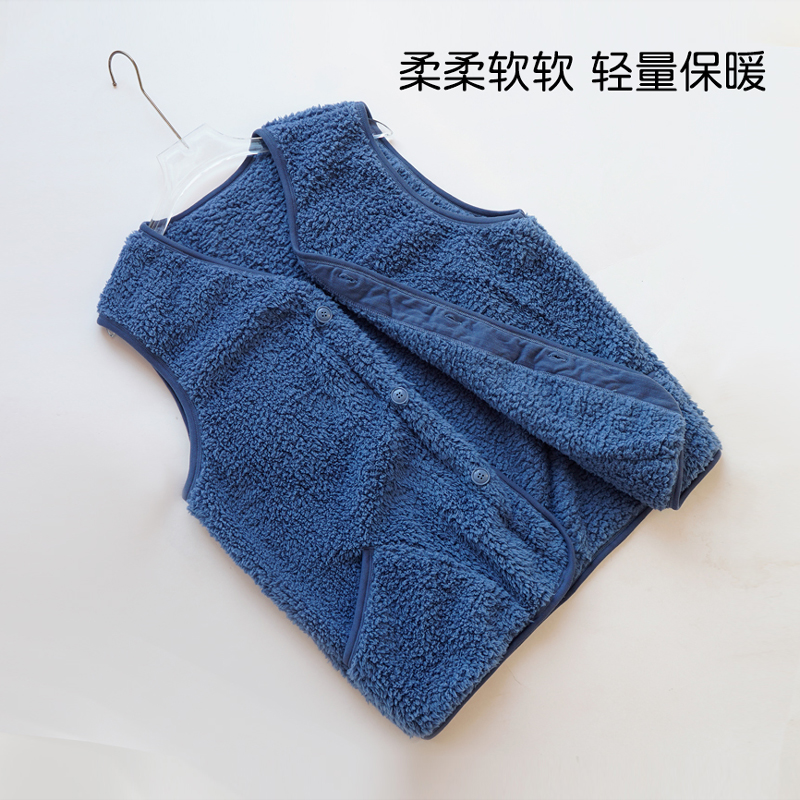 帝日斯诺男士V领柔软舒适法兰绒加厚保暖马甲叠穿家居通勤上衣