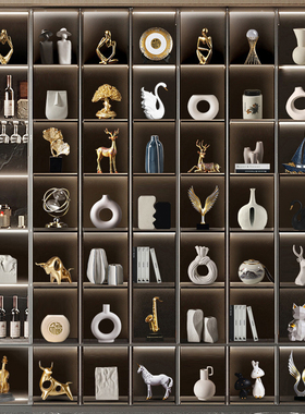 新中式领导办公室装饰品摆件轻奢高档大气茶室博古架摆设工艺品