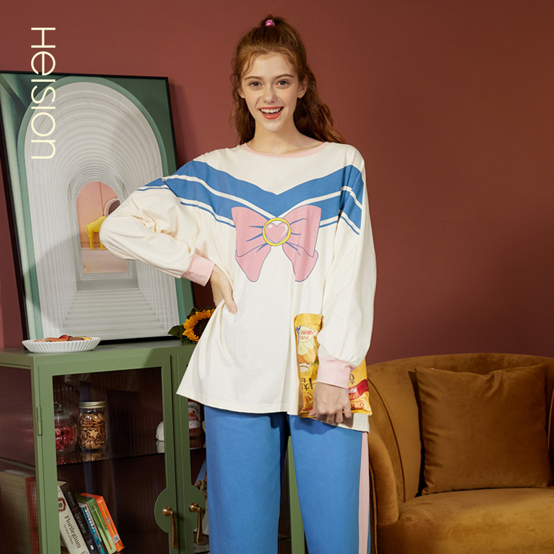 Heision/海之宁睡衣少女秋装纯棉甜美可爱可外穿家居服两件套套装属于什么档次？
