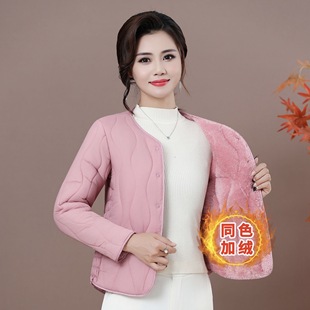秋冬轻薄羽绒棉服女加绒加厚保暖衣内外穿内胆小棉袄中老年外套