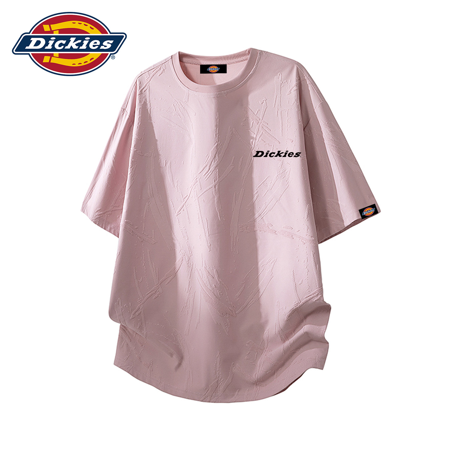 Dickies短袖t恤提花宽松粉色上衣