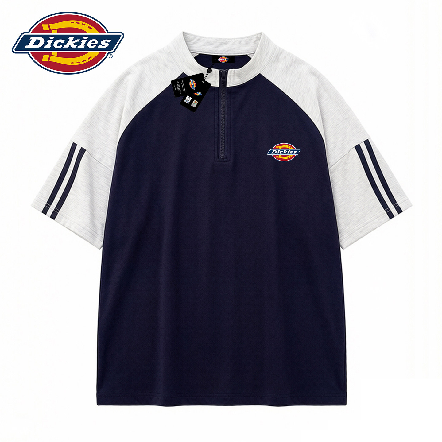 Dickies半拉链短袖t恤男士t恤衫