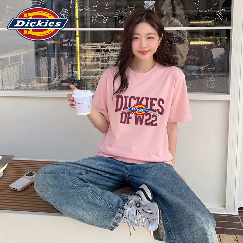 Dickies帝酷适美式短袖t恤女士夏季2026新款今年流行爆款粉色上衣