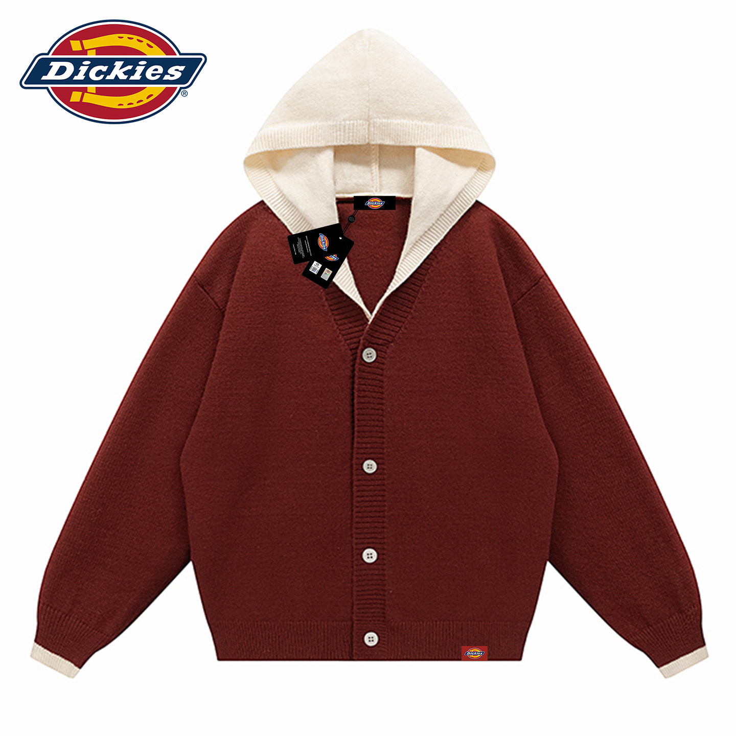 Dickies连帽毛衣假两件针织开衫