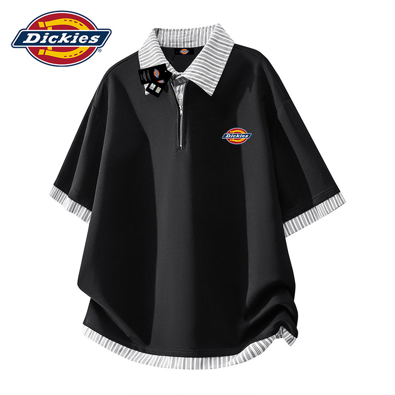 Dickies帝酷适假两件短袖t恤男士夏季2026新款撞色条纹Polo衫上衣