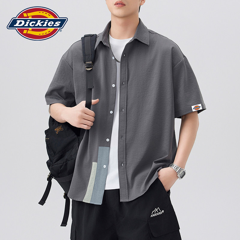 Dickies帝酷适短袖衬衫男士2026新款高级感撞色衬衣夏季薄款外套