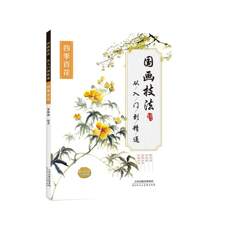 国画技法从入门到精通 四季百花国画入门基础教程书 国画书籍技法教材 中国画绘画初学者从入门到精通国画临摹画册山水绘画书怎么看?