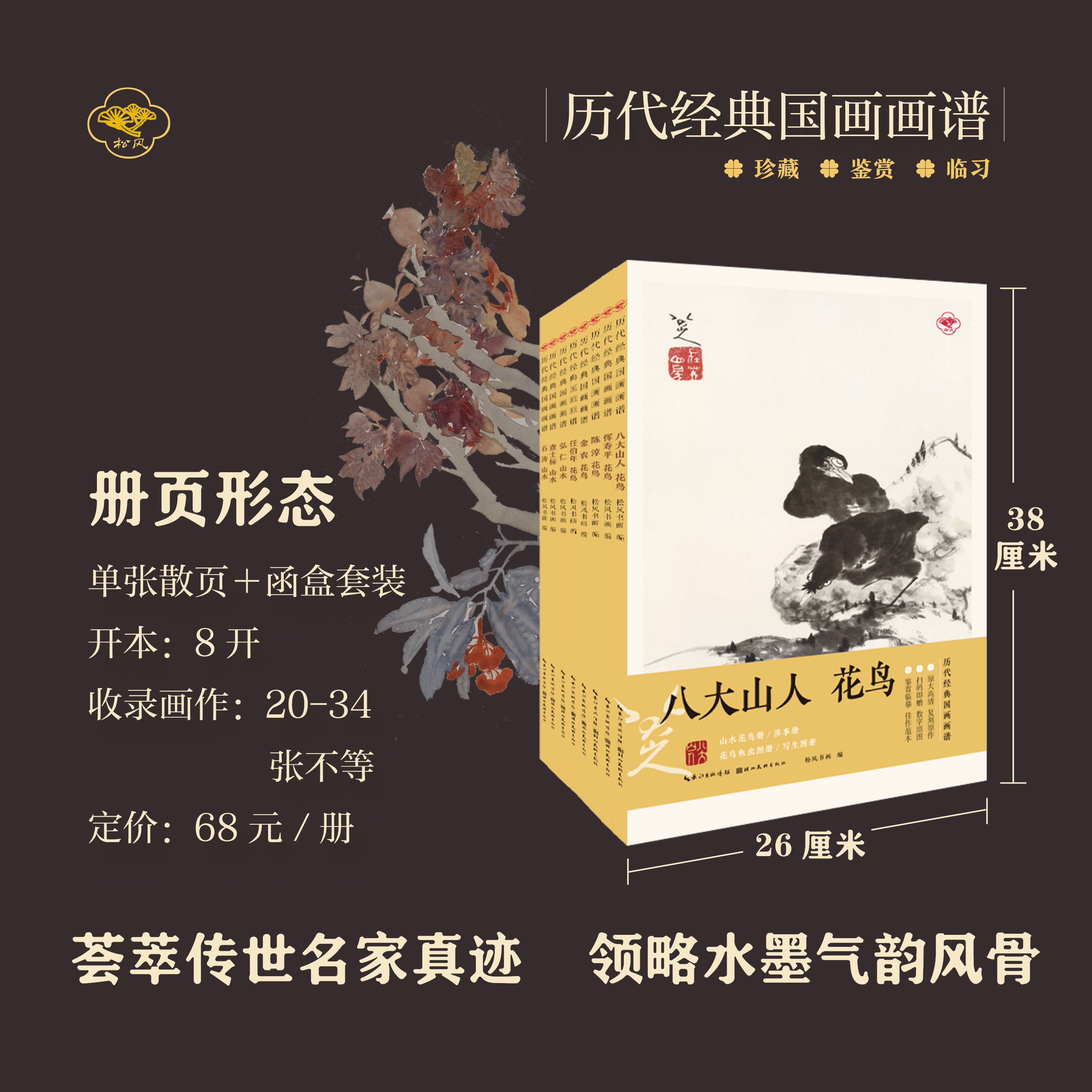 共8册任选 历代经典国画画谱 山水花鸟画册页 恽寿平任伯年陈淳八大山人金农 精选国画写意画没骨画技法教程临摹卡绘画集正版书籍