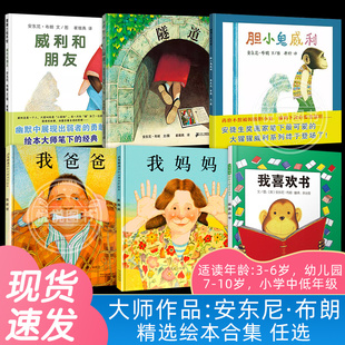 安东尼·布朗绘本经典作品合集 3-6岁儿童绘本系列推荐幼儿园小学生课外阅读书籍 我爸爸我妈妈隧道威利和朋友胆小鬼威利我喜欢书