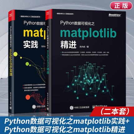 Python数据可视化之matplotlib实践+精进2册 数据分析从入门到实战系列 Python编程语言入门 python基础教程python程序设计教材
