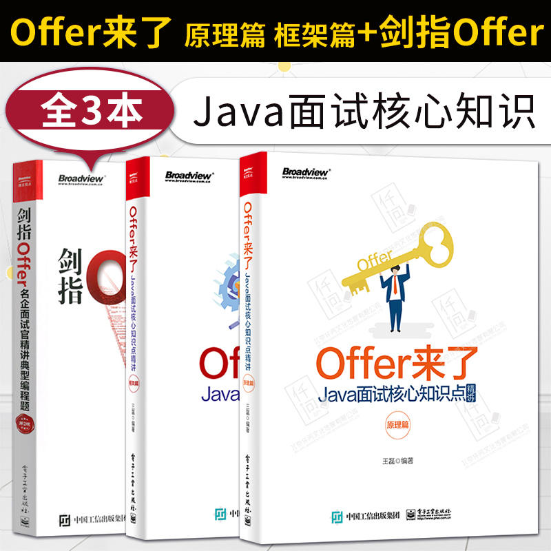 全3本 Offer来了Java面试核心知识点精讲原理篇框架篇剑指Offer名企面试官精讲典型编程题第2版 c程序员面试宝典