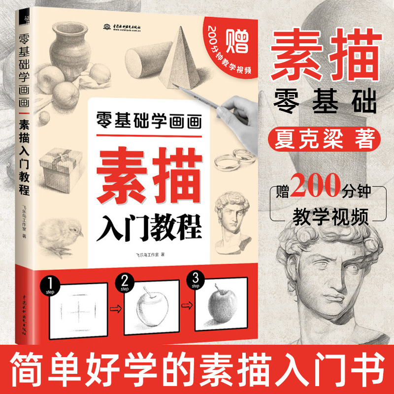 零基础学画画素描入门教程 飞乐鸟工作室 素描入门基础教程书 素描书籍 教材 临摹 素描书入门教材 零基础 中国水利水电出版社