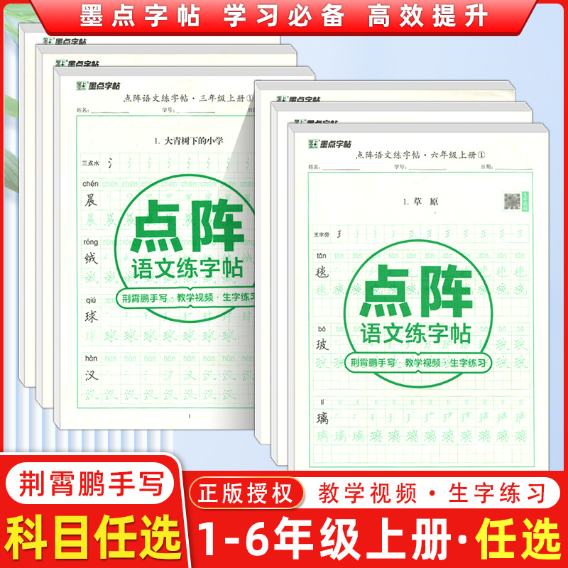 2024秋墨点字帖点阵语文练字帖一年级上册1年级 荆霄鹏 手写笔画笔顺 小学生语文同步 人教版 专用练习册 写字硬笔楷书练字本书籍