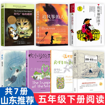 山东五年级下册非必读 推荐阅读课外书 诺贝尔奖获得者与儿童对话 童年河 时代广场蟋蟀 吹小号的天鹅 我要做好孩子汤姆索亚历险记