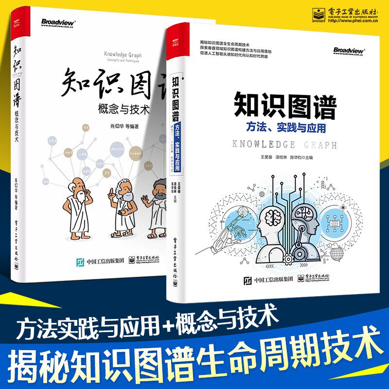 【官方正版】2册任选*知识图谱从入门到精通方法实践与应用+概念与技术 肖仰华著大数据时代知识工程电子工业出版社Ai人工智能书籍