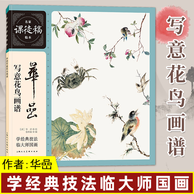 华嵒写意花鸟画谱 名家课徒稿临本 小写意花鸟工笔画禽鸟中国画绘画技法教程 清代名家花鸟画小品画集临摹画册 上海人民美术出版社