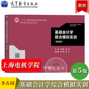 上海电机学院 基础会计学综合模拟实训 第五版第5版 李占国 高等教育出版社 基础会计学实验教材 会计学原理 会计基础入门会计实训