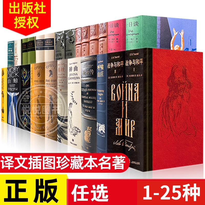 译文插图珍藏本世界文学名著 28种共42册（卡拉马佐夫兄弟 浮士德 安娜 巴黎圣母院 草叶集 月亮与六便士 白鲸荷马史诗 奥德赛）