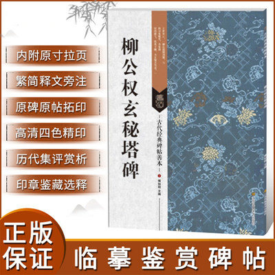 古代经典碑帖善本 柳公权玄秘塔碑 16开原大附原尺寸拉页挂图简体旁注 欧体楷书毛笔字帖碑拓本拓片 傅如明江苏美术出版社书籍