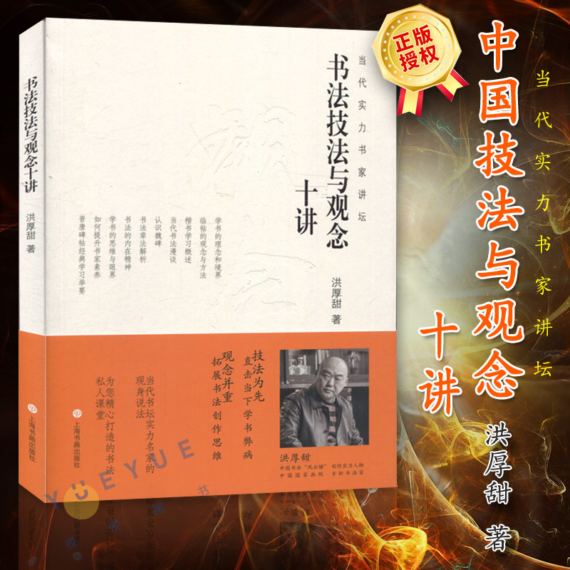 书法技法与观念十讲 当代实力书家讲坛 书法发展脉络技法核心 洪厚甜书法理论毛笔字简史 历代书家书风简介名帖赏析书法理论书籍