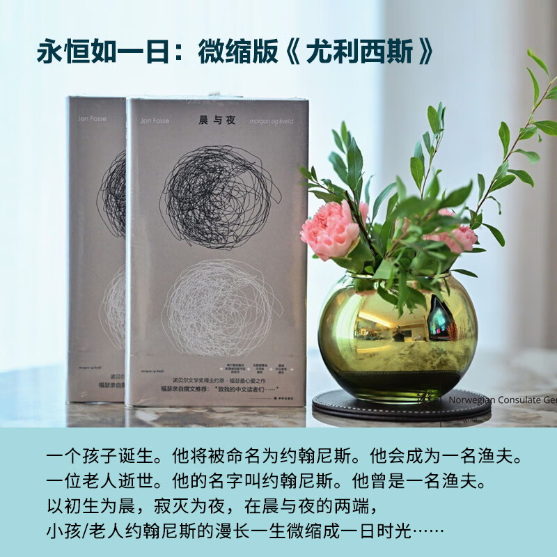 约恩·福瑟作品：晨与夜 诺奖得主亲自撰文推荐 挪威现代短篇小说福瑟入门书籍探讨时间记忆与存在本质 译林出版社 十点人物志推荐