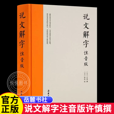 正版 说文解字注音版许慎撰 附拼音和笔画检索岳麓书社 繁体双色影印版 古代汉语字典古文字字典咬文嚼字细说汉字排行画说汉字详解