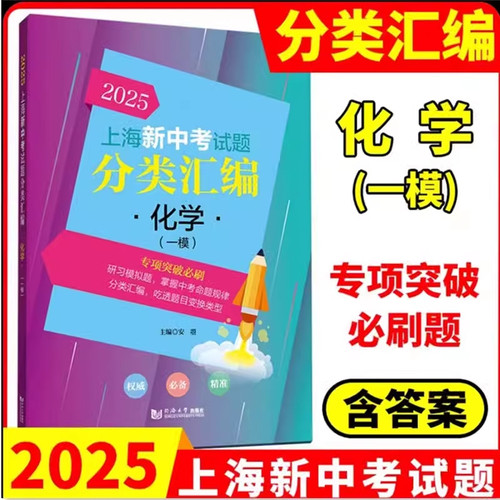 2025年版上海新中考试题分类汇编 化学 一模专项突破训练 初中化学复习辅导书化学一模卷同济大学专题训练 上海中考一模卷分类汇编