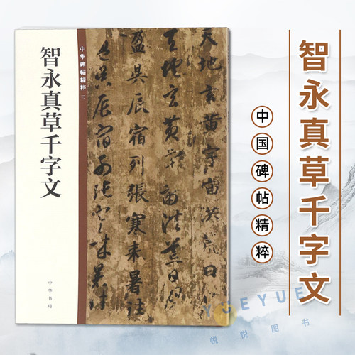 正版现货 智永真草千字文 中华碑帖精粹3 中华书局编辑部编 毛笔草书书法练字字帖书籍 碑帖临摹练习 简体旁注 中国隋代