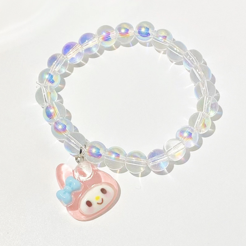 可期炫彩卡通手链玉桂狗帕恰狗少女心学生闺蜜玻璃圆珠ins手串