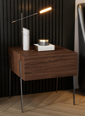 意式极简床头柜现代轻奢卧室高端床边柜网红设计师悬浮储物收纳柜