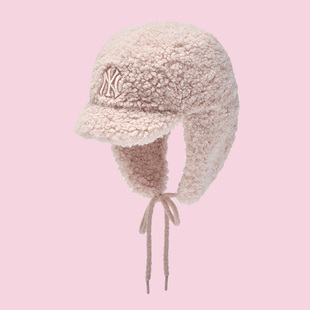 羊毛羔保暖护耳针织帽 进宝家 新款 25年冬季 WMB02 MLB专柜正品