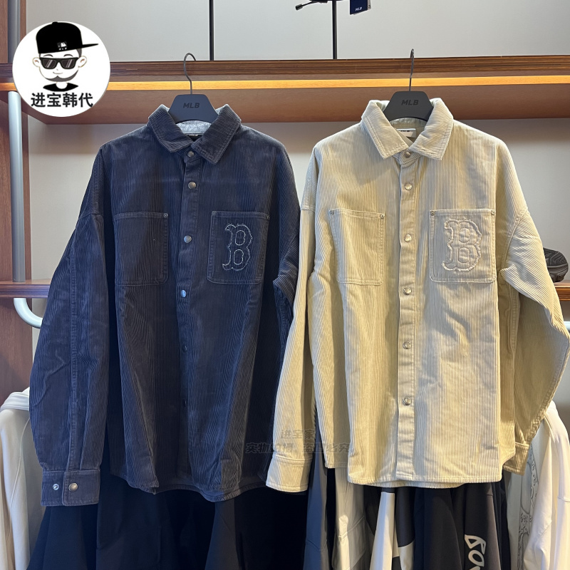 进宝家 韩国直邮MLB正品25秋新情侣时尚百搭牛仔POLO衫外套 WSB01
