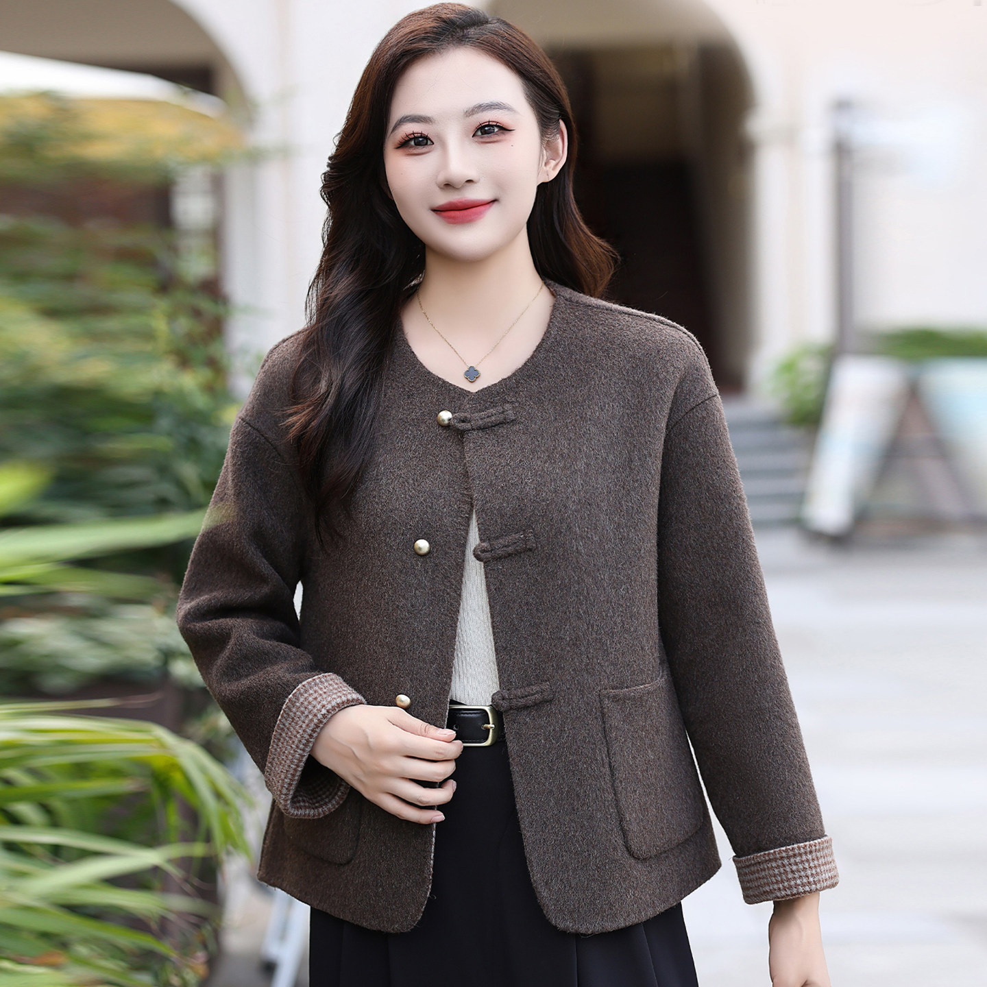毛呢外套女短款2025秋冬季新款
