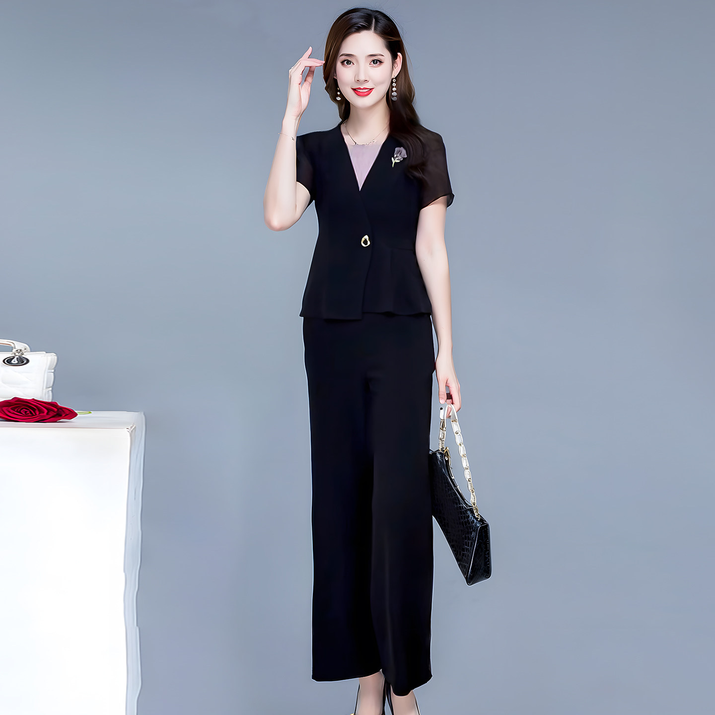 夏季小个子减龄显瘦两件套女