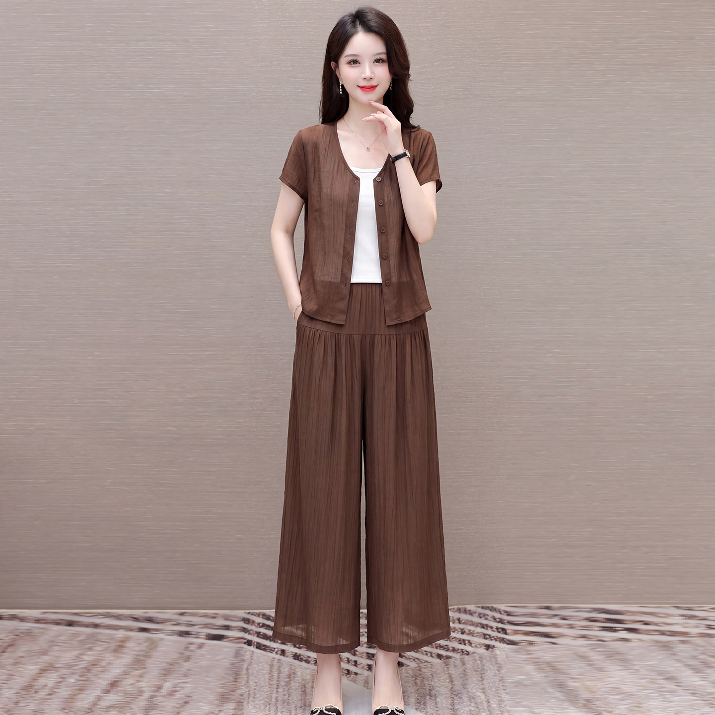 夏季慵懒风高端显瘦女三件套