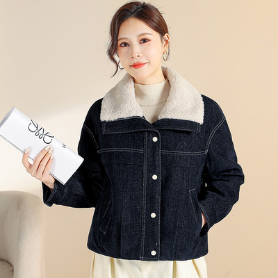 时尚牛仔短款羽绒服外套