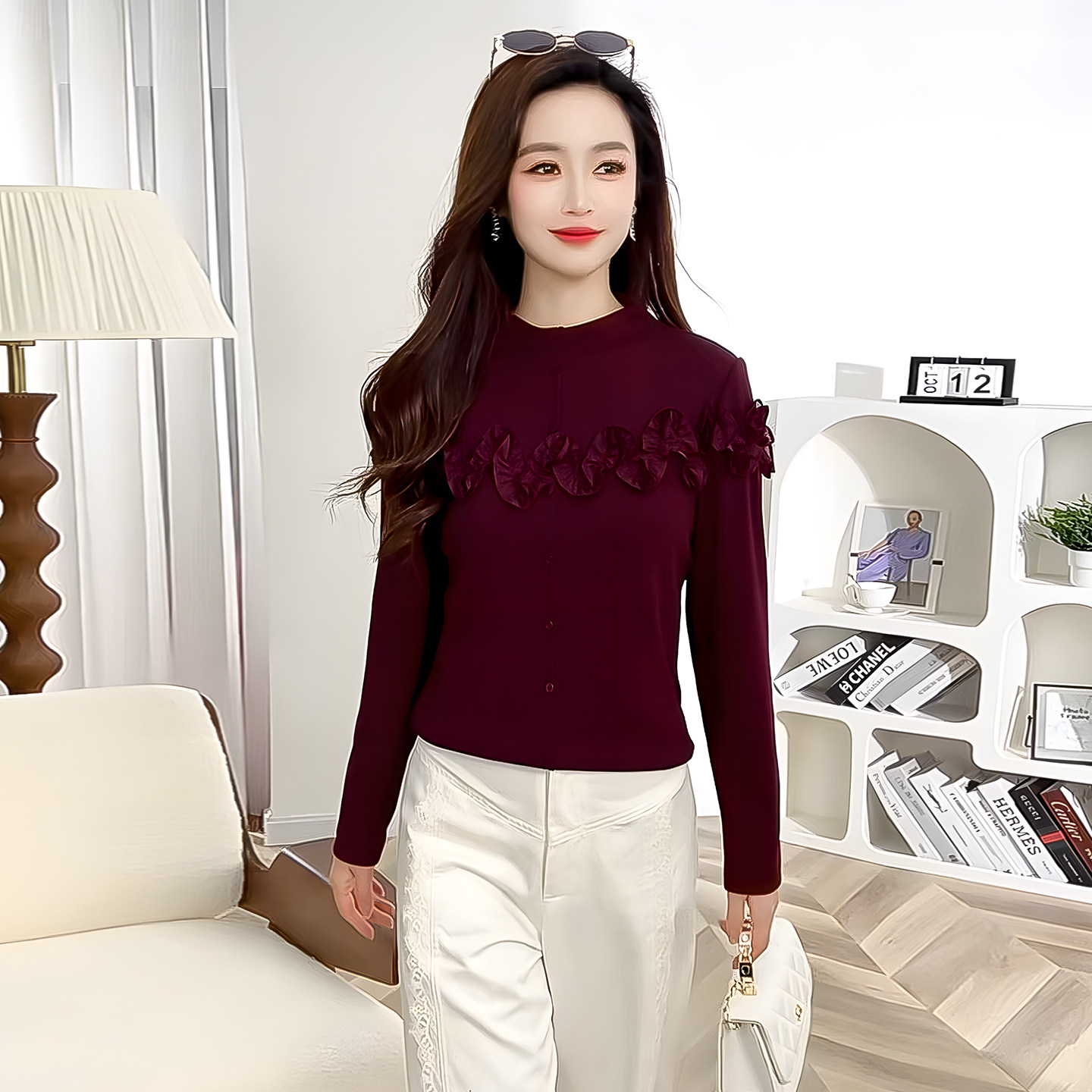春秋女半高领修身显瘦针织打底衫