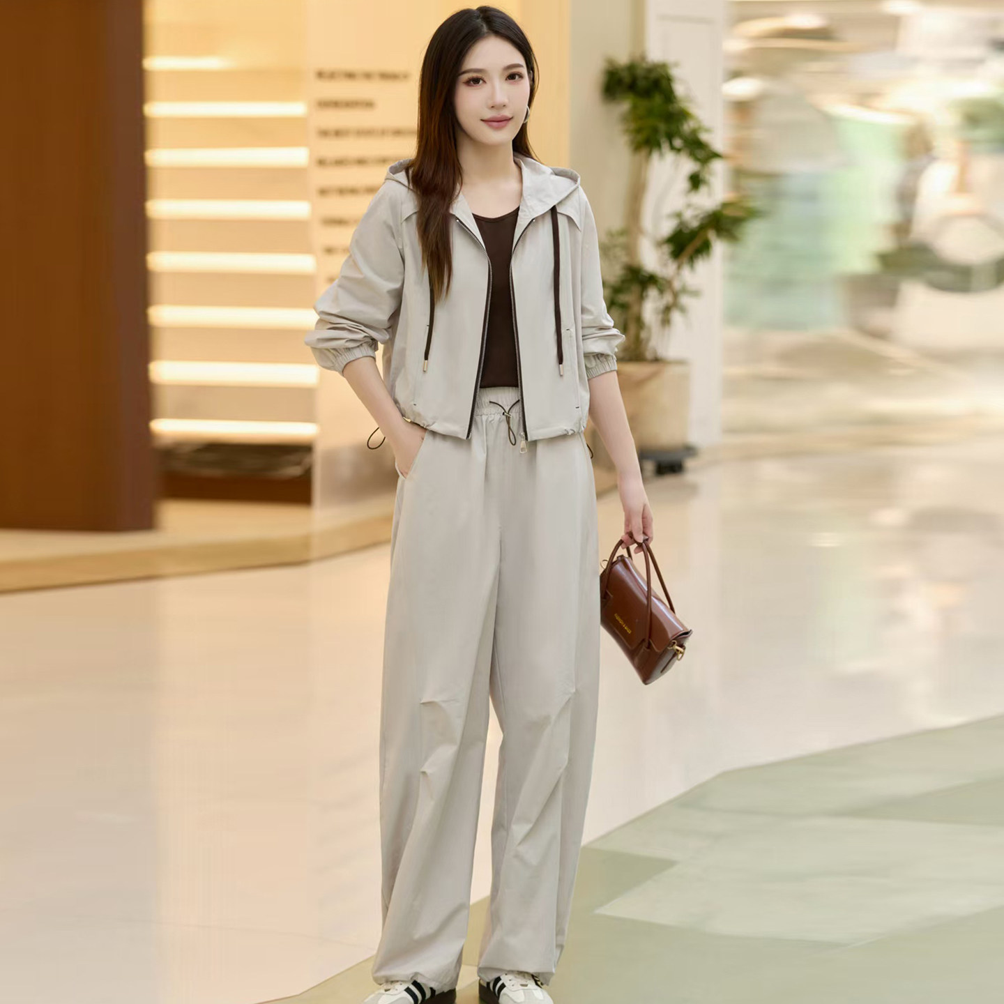 2026春秋女修身显瘦三件套裤