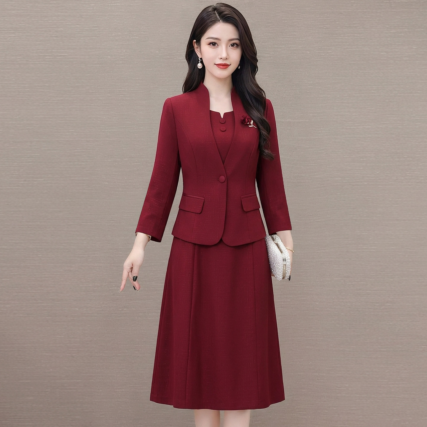 2026春秋修身显瘦妈妈礼服套装