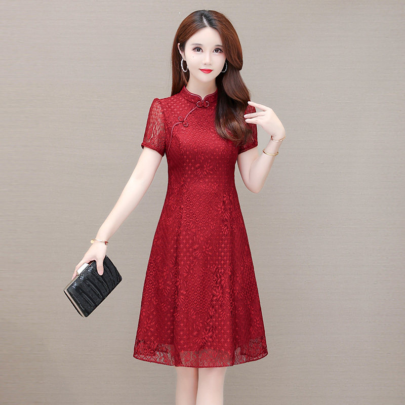 夏装新款小个子改良版旗袍连衣裙气质减龄显瘦修身显高显瘦遮肚裙