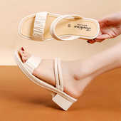 2026新款 女 百搭两穿休闲粗跟凉鞋 夏季 粗跟上班不累脚配裙子凉拖鞋